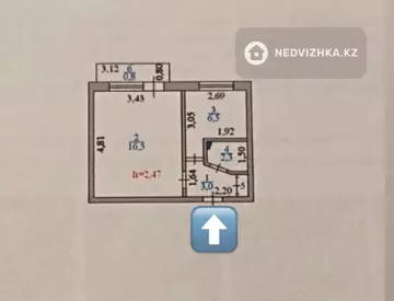 1-комнатная квартира, этаж 5 из 5, 30 м², миниатюра 11