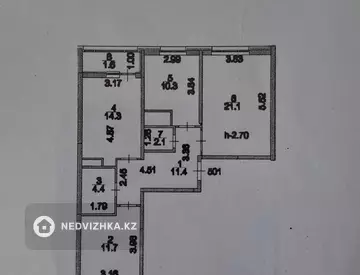 3-комнатная квартира, этаж 14 из 23, 77 м²