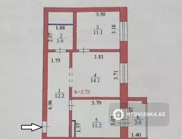 2-комнатная квартира, этаж 6 из 9, 54 м², миниатюра 8