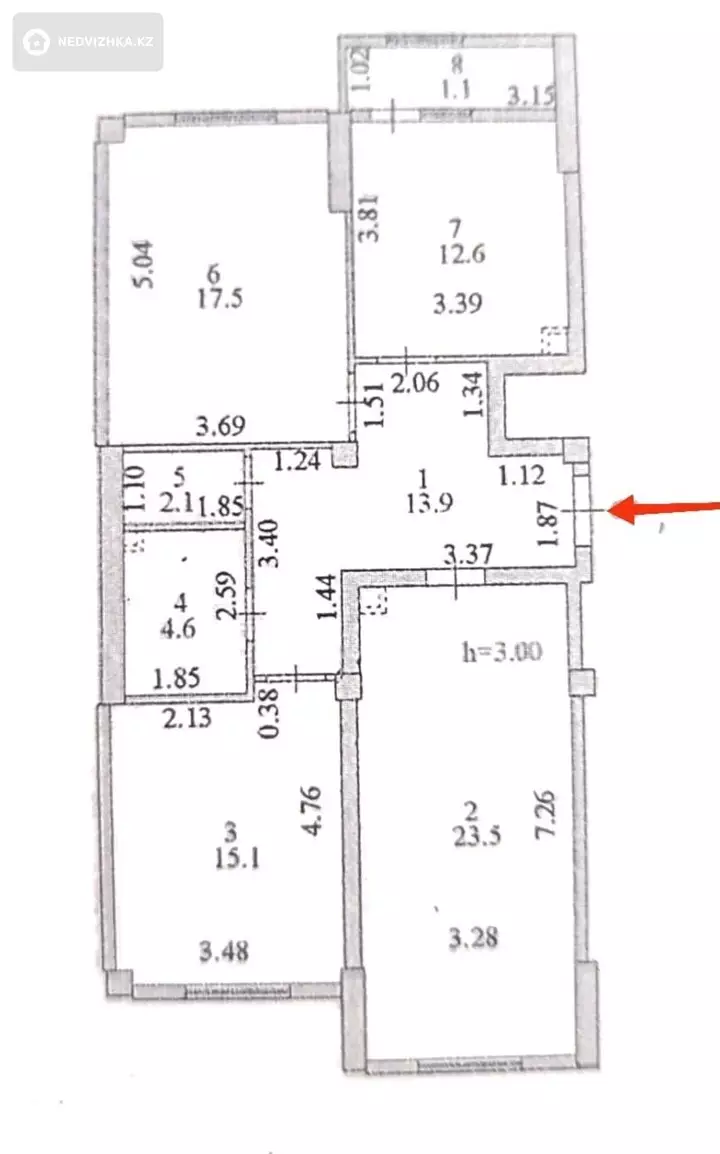 4-комнатная квартира, этаж 2 из 16, 90 м²