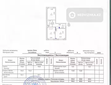 2-бөлмелі пәтер, қабат 1 барлық қабат саны 9, 56 м², 10-нобай