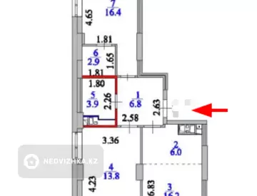3-комнатная квартира, этаж 13 из 17, 68 м², миниатюра 11
