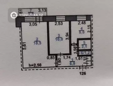 2-комнатная квартира, этаж 5 из 9, 45 м²
