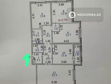 4-комнатная квартира, этаж 5 из 9, 94 м², миниатюра 8