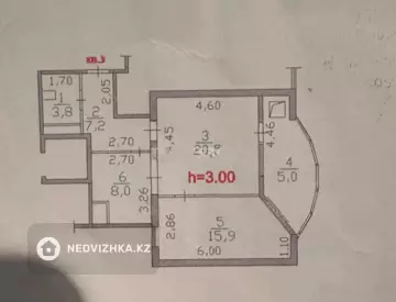 2-комнатная квартира, этаж 18 из 19, 60 м², миниатюра 11