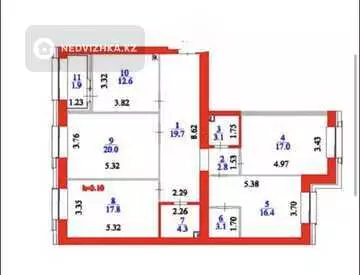 4-комнатная квартира, этаж 4 из 9, 119 м², миниатюра 9