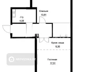 2-комнатная квартира, этаж 12 из 12, 59 м², миниатюра 4