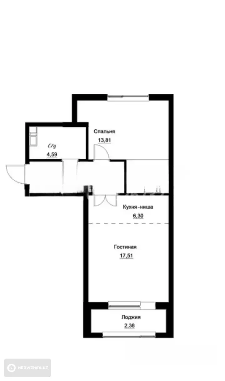 2-комнатная квартира, этаж 12 из 12, 59 м², 4-фотосурет