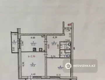 2-бөлмелі пәтер, қабат 12 барлық қабат саны 17, 68 м², 9-нобай
