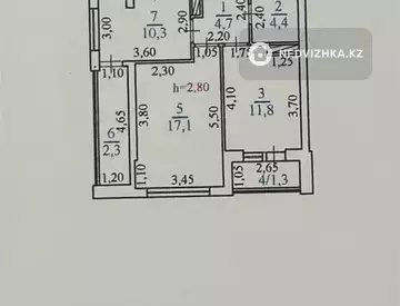 2-комнатная квартира, этаж 10 из 10, 55 м²
