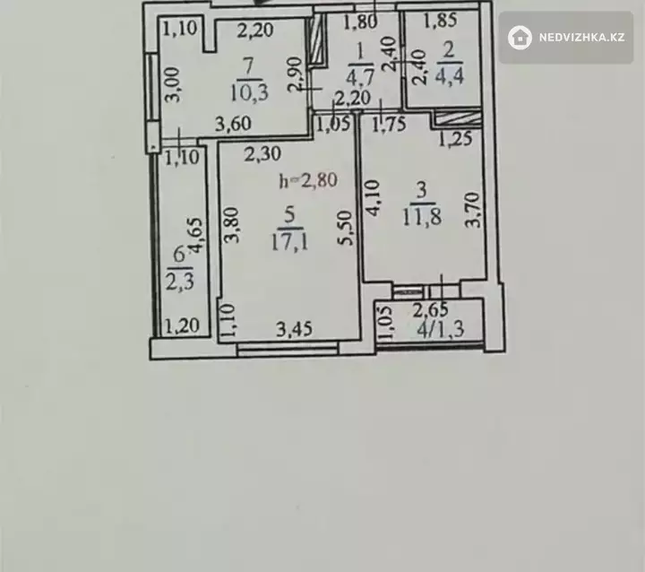 2-комнатная квартира, этаж 10 из 10, 55 м², фотография 4