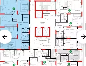 4-комнатная квартира, этаж 15 из 18, 131 м², миниатюра 1