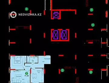 2-комнатная квартира, этаж 2 из 18, 71 м², миниатюра 5