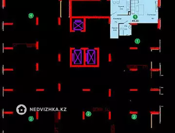 1-бөлмелі пәтер, қабат 2 барлық қабат саны 18, 45 м², 5-нобай