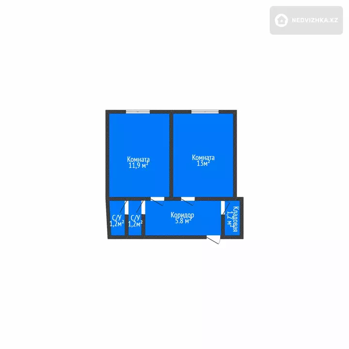 2-комнатная квартира, этаж 5 из 9, 35 м², фотография 2