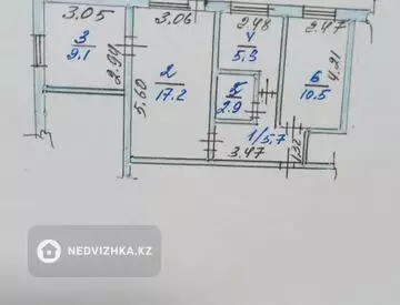 3-бөлмелі пәтер, қабат 4 барлық қабат саны 4, 51 м², 11-нобай