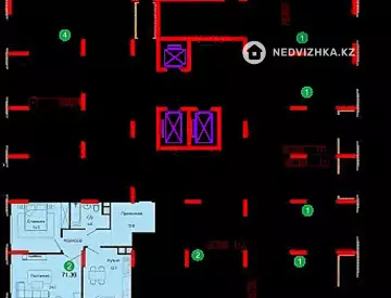 2-комнатная квартира, этаж 3 из 18, 71 м², миниатюра 5