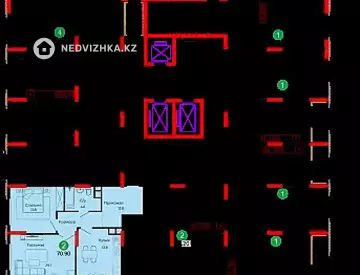 2-комнатная квартира, этаж 4 из 18, 71 м², миниатюра 5