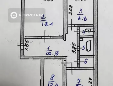 3-комнатная квартира, этаж 4 из 9, 68 м², миниатюра 2