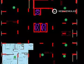 2-комнатная квартира, этаж 8 из 18, 70 м², миниатюра 9