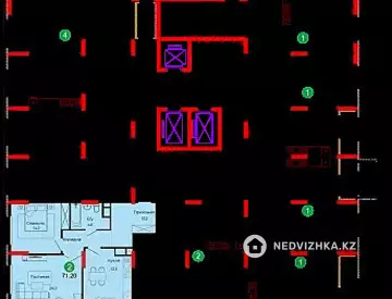 2-комнатная квартира, этаж 11 из 18, 71 м², миниатюра 9