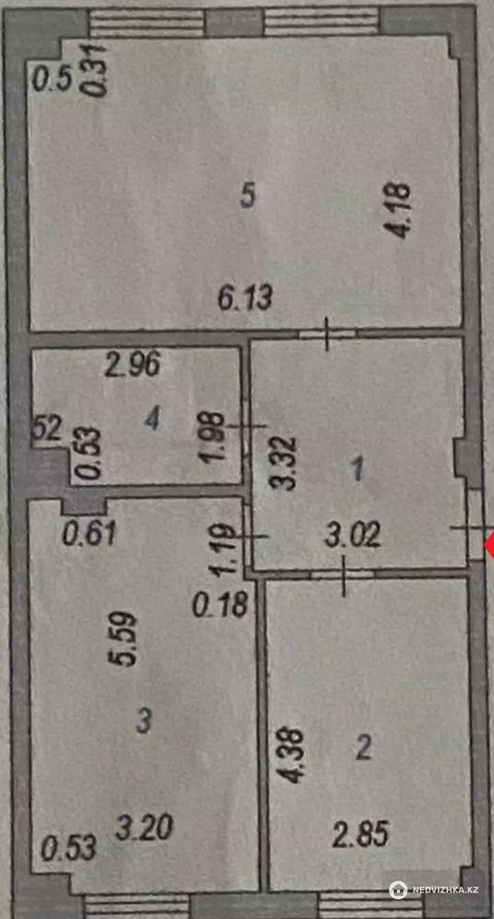 2-бөлмелі пәтер, қабат 1 барлық қабат саны 10, 70 м², 2-фотосурет