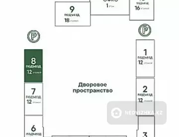 Орынжай, қабат 1 барлық қабат саны 12, 147 м², 7-нобай