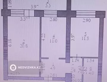 2-комнатная квартира, этаж 8 из 9, 58 м²