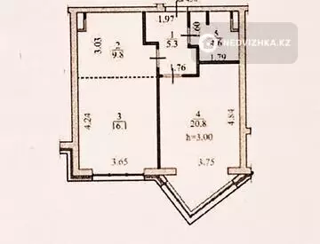 2-комнатная квартира, этаж 4 из 12, 57 м²