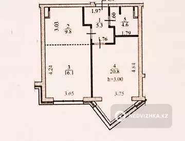 2-комнатная квартира, этаж 4 из 12, 57 м²