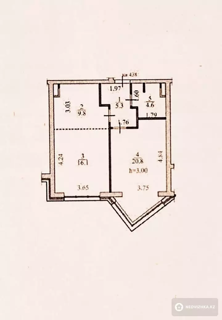 2-комнатная квартира, этаж 4 из 12, 57 м², фотография 2
