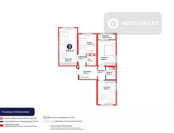 3-комнатная квартира, этаж 9 из 9, 86 м², миниатюра 6