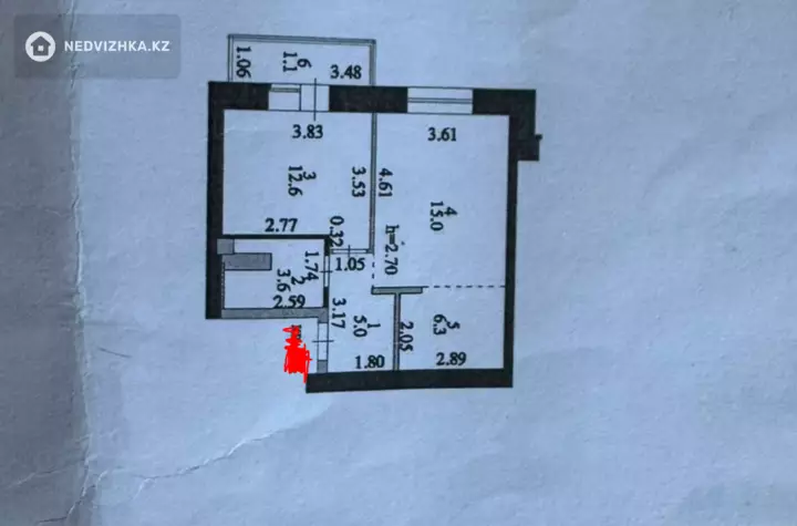 2-комнатная квартира, этаж 2 из 9, 44 м², 4-фотосурет