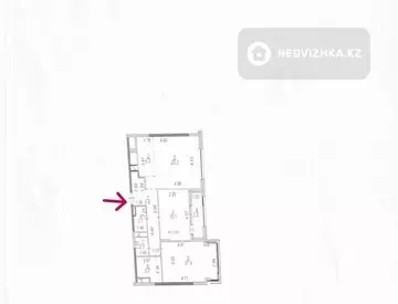 3-бөлмелі пәтер, қабат 12 барлық қабат саны 16, 89 м², 3-нобай