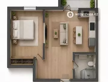 2-комнатная квартира, этаж 5 из 5, 35 м², миниатюра 5