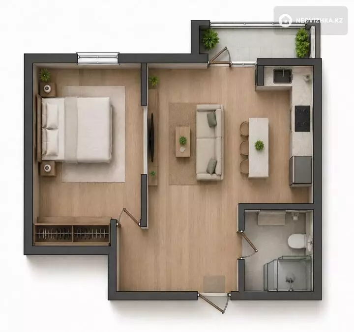 2-комнатная квартира, этаж 5 из 5, 35 м², 5-фотосурет