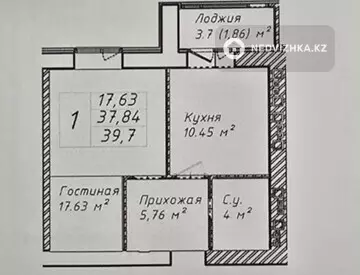1-комнатная квартира, этаж 6 из 12, 40 м², миниатюра 1
