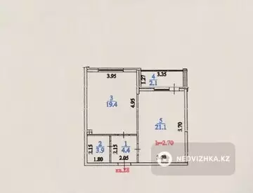 1-комнатная квартира, этаж 4 из 10, 51 м², миниатюра 8
