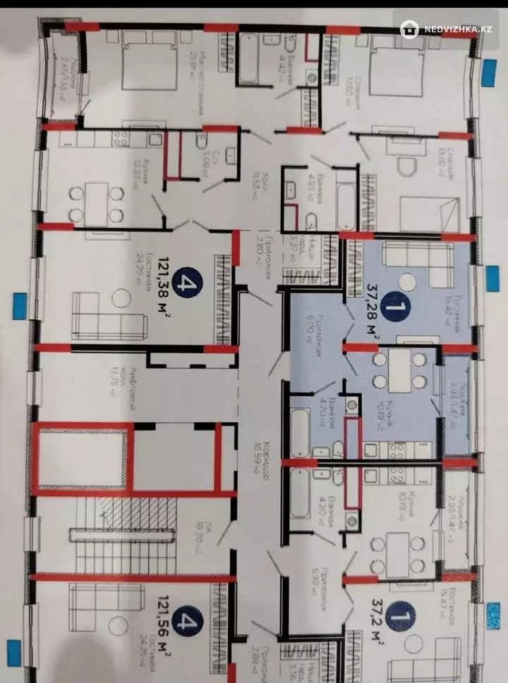 1-комнатная квартира, этаж 6 из 9, 37 м², фотография 4