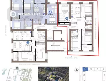 4-комнатная квартира, этаж 4 из 9, 93 м², миниатюра 6