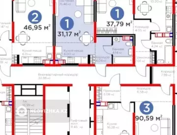 1-комнатная квартира, этаж 8 из 12, 31 м²