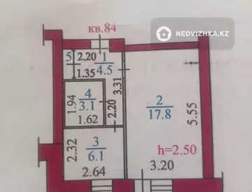 1-комнатная квартира, этаж 5 из 5, 32 м²