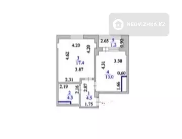1-комнатная квартира, этаж 5 из 13, 40 м²