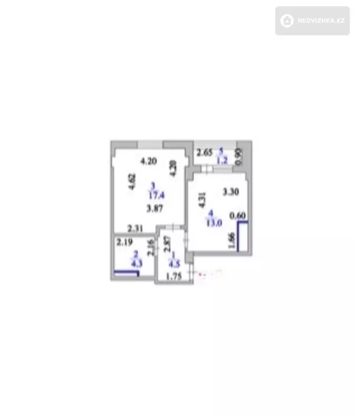 1-комнатная квартира, этаж 5 из 13, 40 м², фотография 2