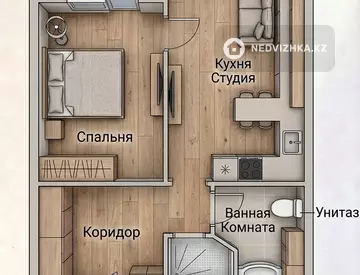 2-комнатная квартира, этаж 2 из 5, 49 м², миниатюра 7