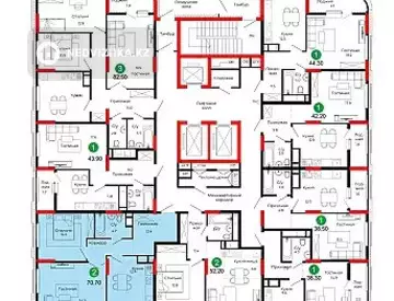 2-комнатная квартира, этаж 10 из 22, 71 м², миниатюра 7
