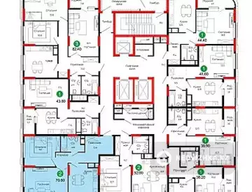 2-комнатная квартира, этаж 7 из 22, 71 м², миниатюра 7