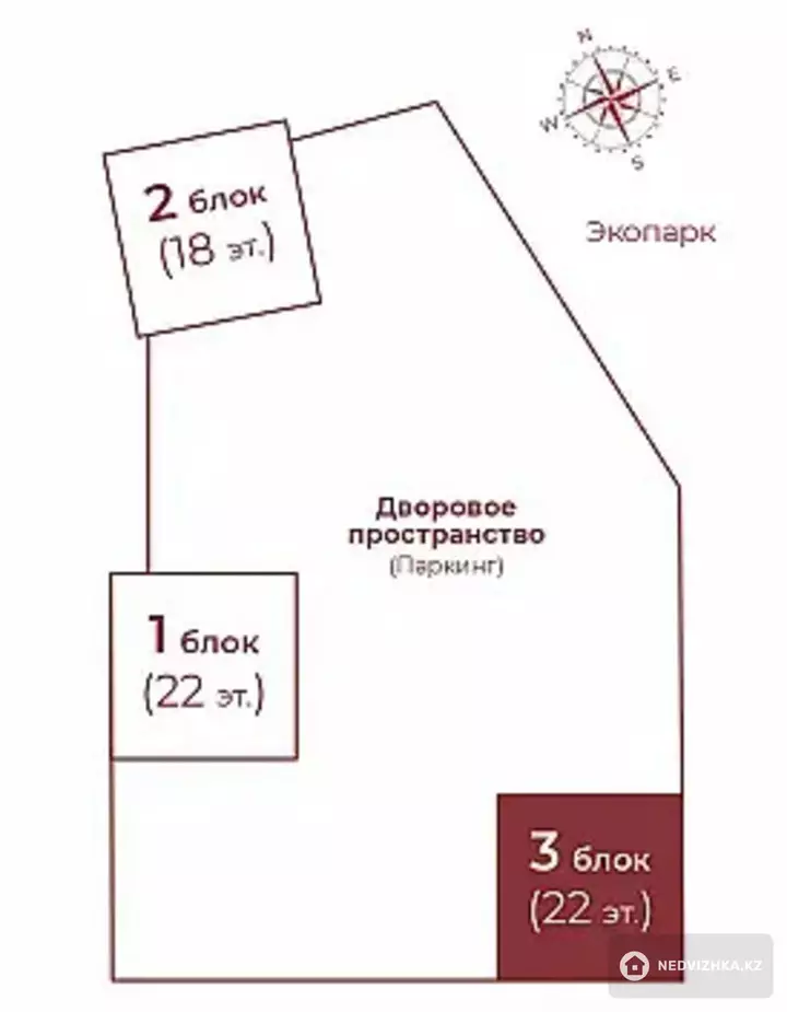 2-комнатная квартира, этаж 6 из 22, 71 м², фотография 3