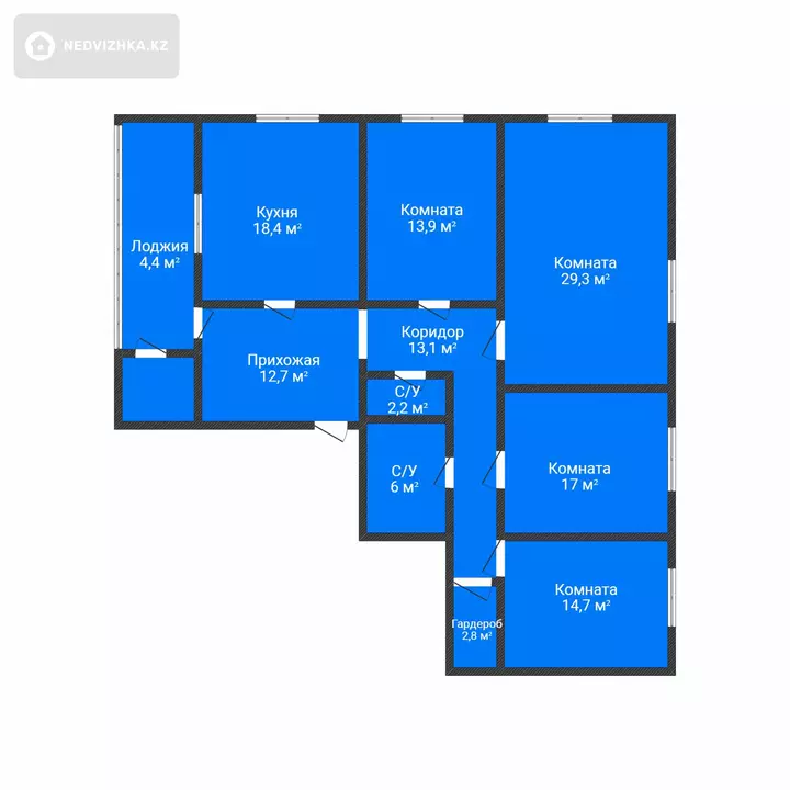 4-комнатная квартира, этаж 3 из 4, 134 м², 2-фотосурет