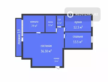 4-комнатная квартира, этаж 4 из 9, 90 м²